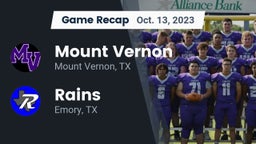 Recap: Mount Vernon  vs. Rains  2023