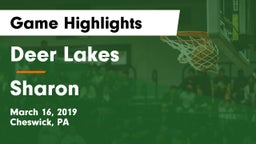 Deer Lakes  vs Sharon  Game Highlights - March 16, 2019