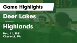Deer Lakes  vs Highlands  Game Highlights - Dec. 11, 2021