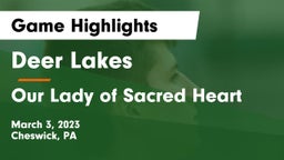 Deer Lakes  vs Our Lady of Sacred Heart  Game Highlights - March 3, 2023