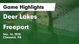Deer Lakes  vs Freeport Game Highlights - Jan. 16, 2018