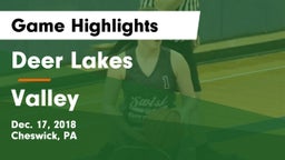 Deer Lakes  vs Valley  Game Highlights - Dec. 17, 2018