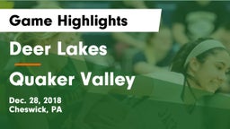 Deer Lakes  vs Quaker Valley  Game Highlights - Dec. 28, 2018