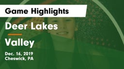 Deer Lakes  vs Valley Game Highlights - Dec. 16, 2019