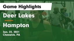 Deer Lakes  vs Hampton  Game Highlights - Jan. 22, 2021