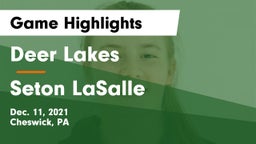 Deer Lakes  vs Seton LaSalle  Game Highlights - Dec. 11, 2021