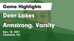 Deer Lakes  vs Armstrong. Varsity Game Highlights - Dec. 18, 2021