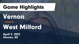 Vernon  vs West Milford  Game Highlights - April 9, 2022