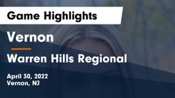 Vernon  vs Warren Hills Regional  Game Highlights - April 30, 2022