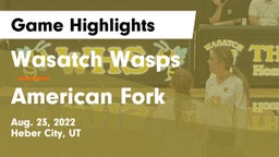 Wasatch Wasps vs American Fork  Game Highlights - Aug. 23, 2022