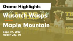 Wasatch Wasps vs Maple Mountain  Game Highlights - Sept. 27, 2022