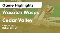 Wasatch Wasps vs Cedar Valley  Game Highlights - Sept. 9, 2023