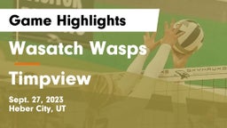Wasatch Wasps vs Timpview  Game Highlights - Sept. 27, 2023