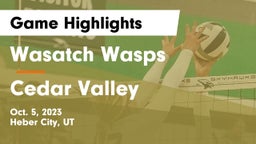Wasatch Wasps vs Cedar Valley  Game Highlights - Oct. 5, 2023