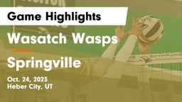 Wasatch Wasps vs Springville  Game Highlights - Oct. 24, 2023