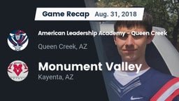 Recap: American Leadership Academy - Queen Creek vs. Monument Valley  2018