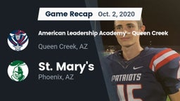 Recap: American Leadership Academy - Queen Creek vs. St. Mary's  2020