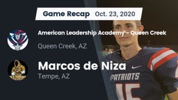 Recap: American Leadership Academy - Queen Creek vs. Marcos de Niza  2020