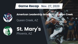Recap: American Leadership Academy - Queen Creek vs. St. Mary's  2020