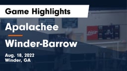 Apalachee  vs Winder-Barrow  Game Highlights - Aug. 18, 2022