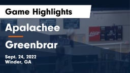 Apalachee  vs Greenbrar Game Highlights - Sept. 24, 2022