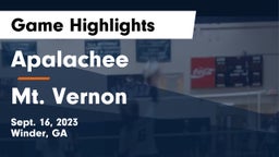 Apalachee  vs Mt. Vernon  Game Highlights - Sept. 16, 2023