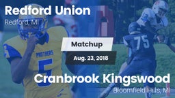 Matchup: Redford Union vs. Cranbrook Kingswood  2018