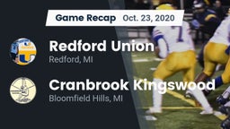 Recap: Redford Union  vs. Cranbrook Kingswood  2020