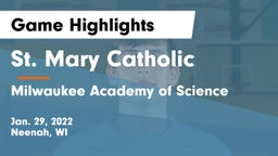 St. Mary Catholic  vs Milwaukee Academy of Science Game Highlights - Jan. 29, 2022