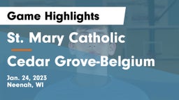 St. Mary Catholic  vs Cedar Grove-Belgium  Game Highlights - Jan. 24, 2023