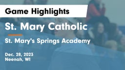 St. Mary Catholic  vs St. Mary's Springs Academy  Game Highlights - Dec. 28, 2023