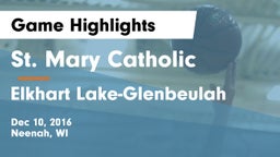 St. Mary Catholic  vs Elkhart Lake-Glenbeulah  Game Highlights - Dec 10, 2016