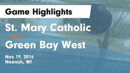 St. Mary Catholic  vs Green Bay West  Game Highlights - Nov 19, 2016