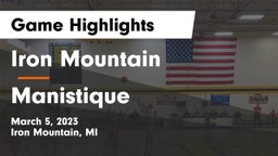 Iron Mountain  vs Manistique Game Highlights - March 5, 2023