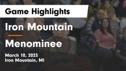 Iron Mountain  vs Menominee Game Highlights - March 10, 2023