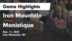 Iron Mountain  vs Manistique  Game Highlights - Dec. 11, 2023