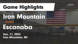 Iron Mountain  vs Escanaba  Game Highlights - Jan. 11, 2024