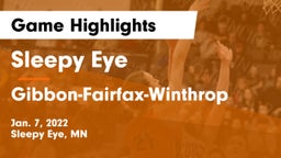 Sleepy Eye  vs Gibbon-Fairfax-Winthrop  Game Highlights - Jan. 7, 2022