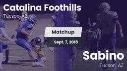 Matchup: Catalina Foothills vs. Sabino  2018