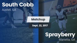 Matchup: South Cobb High vs. Sprayberry  2017