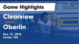 Clearview  vs Oberlin  Game Highlights - Dec. 21, 2018