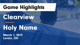 Clearview  vs Holy Name  Game Highlights - March 1, 2019