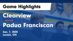 Clearview  vs Padua Franciscan  Game Highlights - Jan. 7, 2020