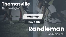 Matchup: Thomasville High vs. Randleman  2016