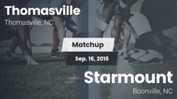 Matchup: Thomasville High vs. Starmount  2016