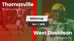 Matchup: Thomasville High vs. West Davidson  2016
