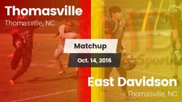 Matchup: Thomasville High vs. East Davidson  2016