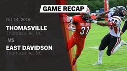 Recap: Thomasville  vs. East Davidson  2016