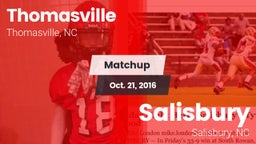 Matchup: Thomasville High vs. Salisbury  2016
