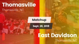 Matchup: Thomasville High vs. East Davidson  2018